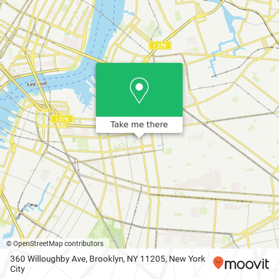 Mapa de 360 Willoughby Ave, Brooklyn, NY 11205