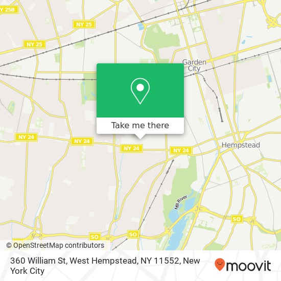 Mapa de 360 William St, West Hempstead, NY 11552