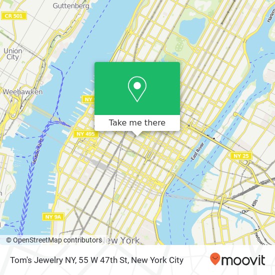 Mapa de Tom's Jewelry NY, 55 W 47th St