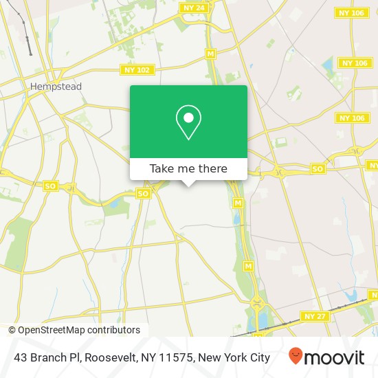 43 Branch Pl, Roosevelt, NY 11575 map