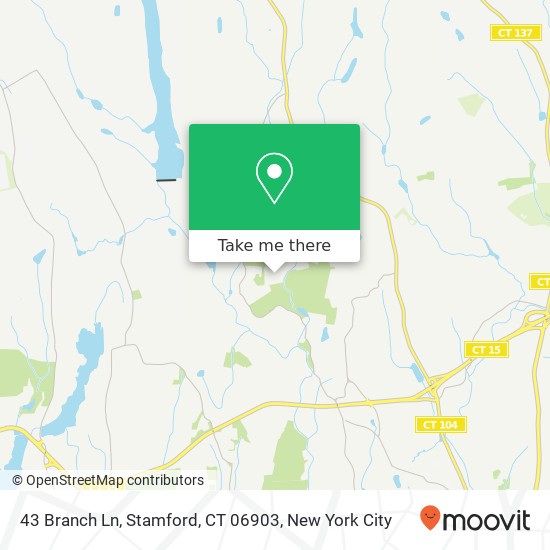 Mapa de 43 Branch Ln, Stamford, CT 06903