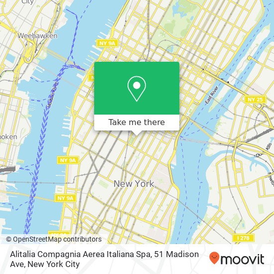 Alitalia Compagnia Aerea Italiana Spa, 51 Madison Ave map