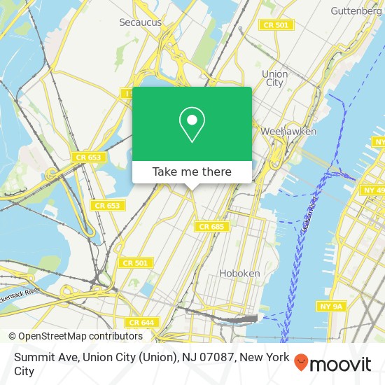 Mapa de Summit Ave, Union City (Union), NJ 07087