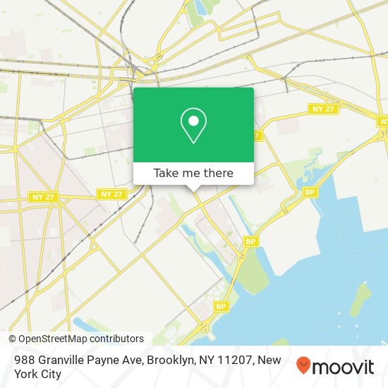 Mapa de 988 Granville Payne Ave, Brooklyn, NY 11207