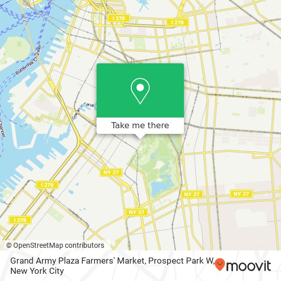 Mapa de Grand Army Plaza Farmers' Market, Prospect Park W