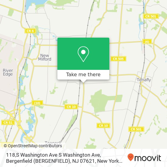 Mapa de 118,S Washington Ave S Washington Ave, Bergenfield (BERGENFIELD), NJ 07621