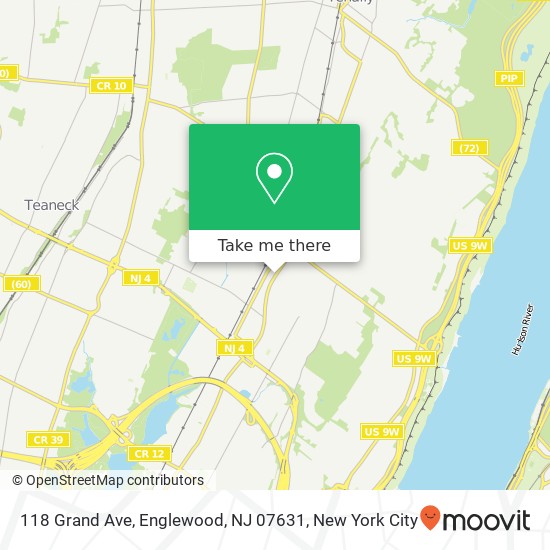 Mapa de 118 Grand Ave, Englewood, NJ 07631