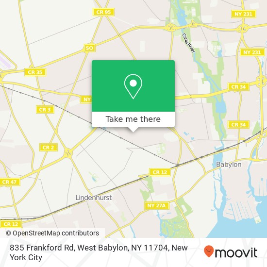 835 Frankford Rd, West Babylon, NY 11704 map
