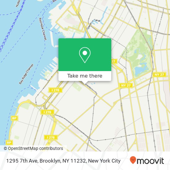 Mapa de 1295 7th Ave, Brooklyn, NY 11232
