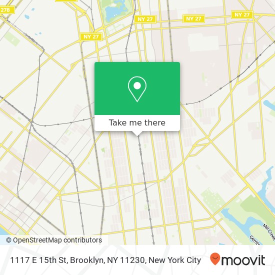 Mapa de 1117 E 15th St, Brooklyn, NY 11230