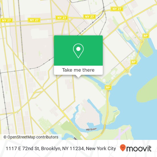 Mapa de 1117 E 72nd St, Brooklyn, NY 11234
