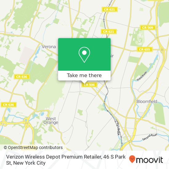 Mapa de Verizon Wireless Depot Premium Retailer, 46 S Park St