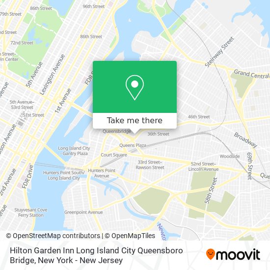 Mapa de Hilton Garden Inn Long Island City Queensboro Bridge