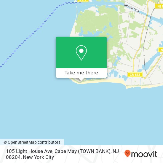 105 Light House Ave, Cape May (TOWN BANK), NJ 08204 map