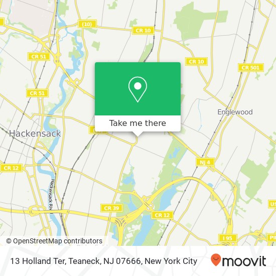 Mapa de 13 Holland Ter, Teaneck, NJ 07666
