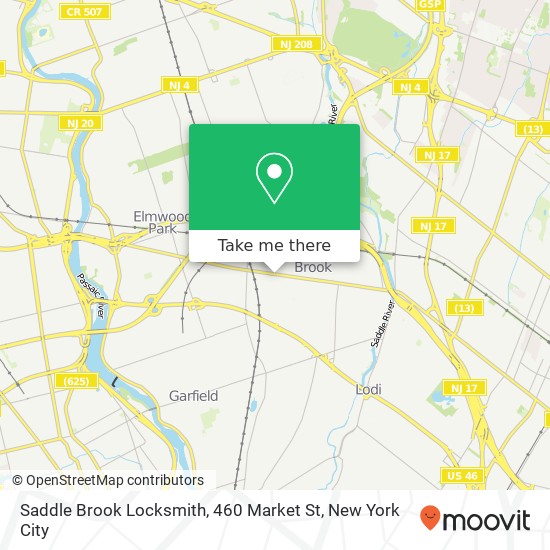 Mapa de Saddle Brook Locksmith, 460 Market St