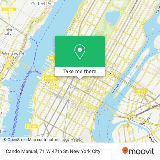 Mapa de Cando Manuel, 71 W 47th St