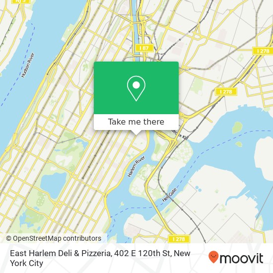 Mapa de East Harlem Deli & Pizzeria, 402 E 120th St