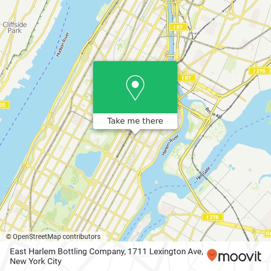 Mapa de East Harlem Bottling Company, 1711 Lexington Ave