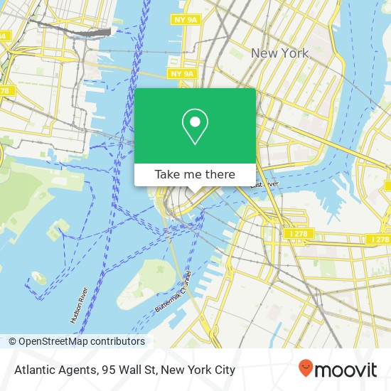 Atlantic Agents, 95 Wall St map