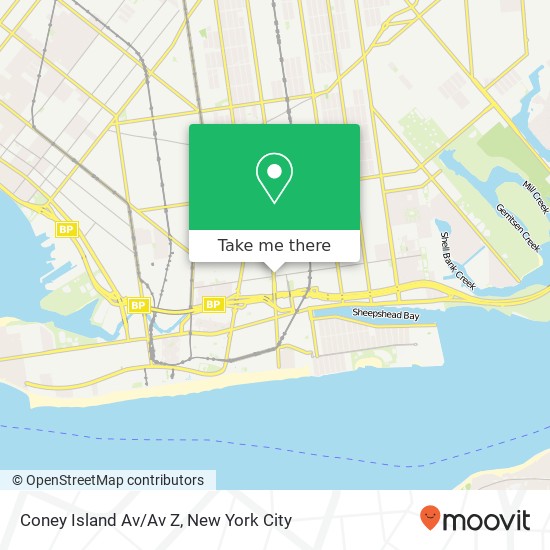 Coney Island Av/Av Z map