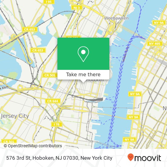 Mapa de 576 3rd St, Hoboken, NJ 07030