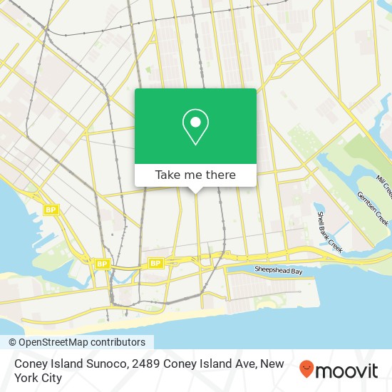 Mapa de Coney Island Sunoco, 2489 Coney Island Ave