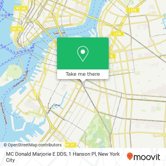 Mapa de MC Donald Marjorie E DDS, 1 Hanson Pl
