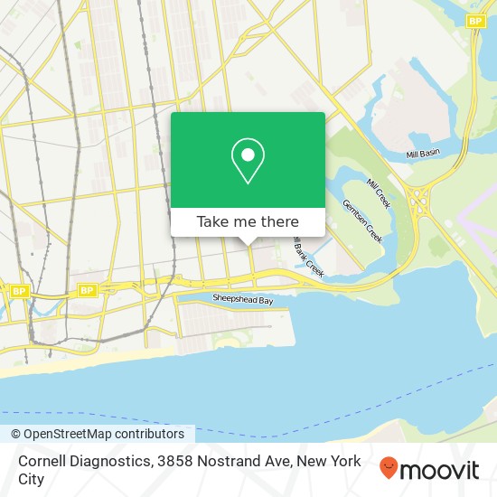 Mapa de Cornell Diagnostics, 3858 Nostrand Ave