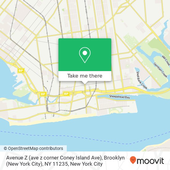 Avenue Z (ave z corner Coney Island Ave), Brooklyn (New York City), NY 11235 map