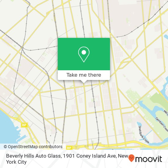 Mapa de Beverly Hills Auto Glass, 1901 Coney Island Ave