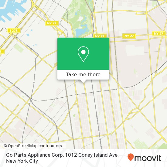 Go Parts Appliance Corp, 1012 Coney Island Ave map