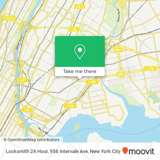 Mapa de Locksmith 24 Hour, 956 Intervale Ave