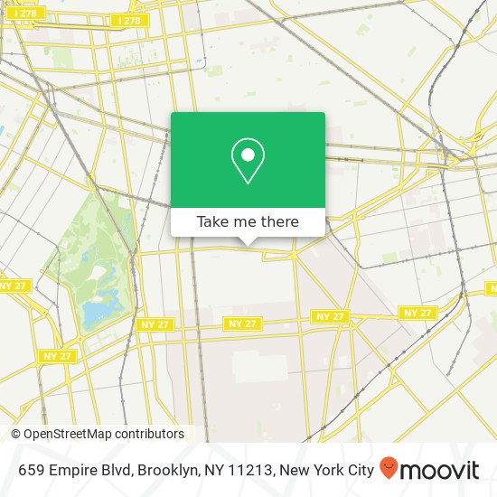 Mapa de 659 Empire Blvd, Brooklyn, NY 11213