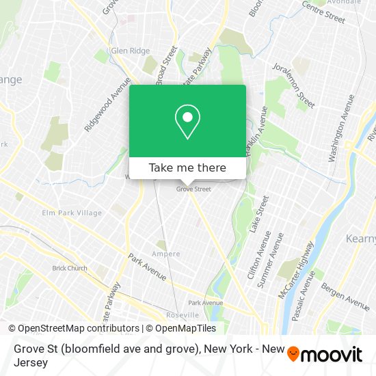 Mapa de Grove St (bloomfield ave and grove)