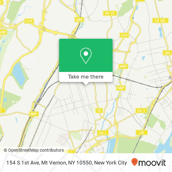 Mapa de 154 S 1st Ave, Mt Vernon, NY 10550