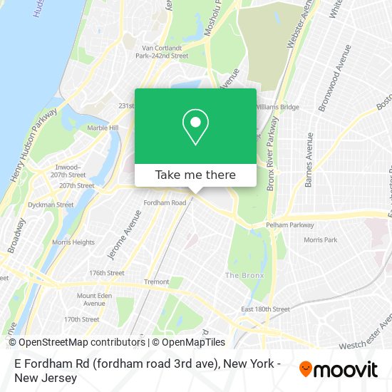 Mapa de E Fordham Rd (fordham road 3rd ave)