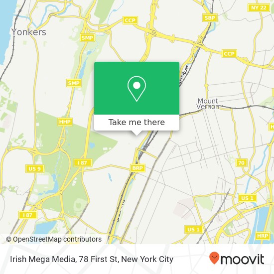 Irish Mega Media, 78 First St map