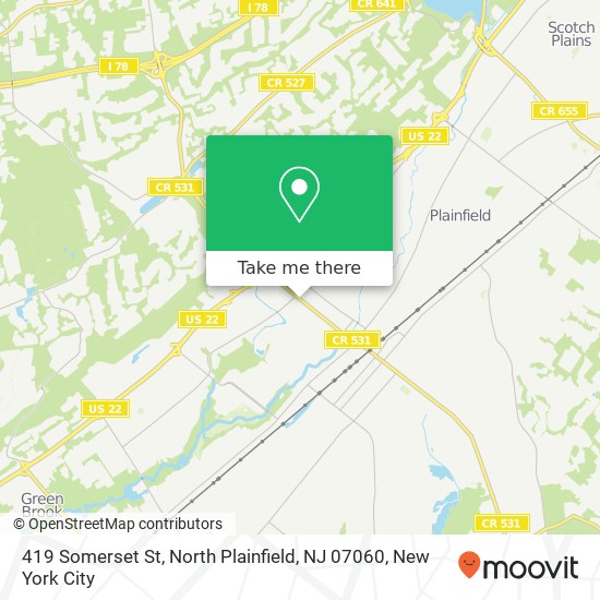 Mapa de 419 Somerset St, North Plainfield, NJ 07060