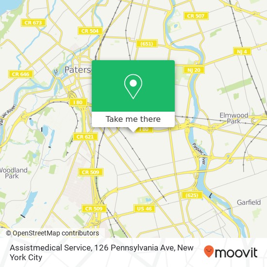 Assistmedical Service, 126 Pennsylvania Ave map