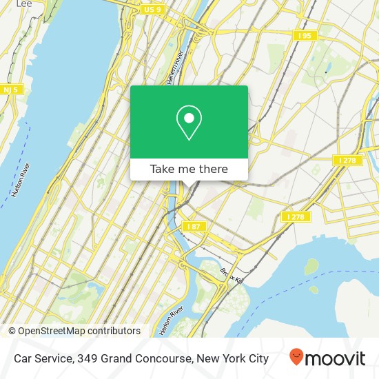 Car Service, 349 Grand Concourse map