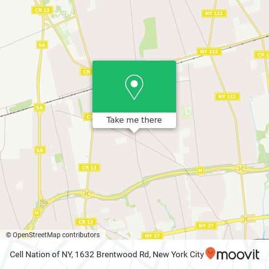 Mapa de Cell Nation of NY, 1632 Brentwood Rd