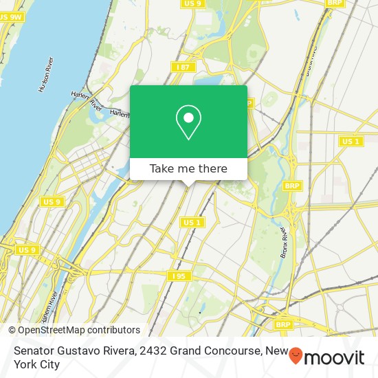 Mapa de Senator Gustavo Rivera, 2432 Grand Concourse