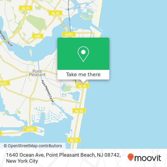 Mapa de 1640 Ocean Ave, Point Pleasant Beach, NJ 08742