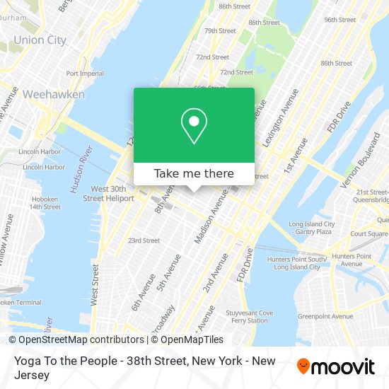 Yoga To the People - 38th Street map