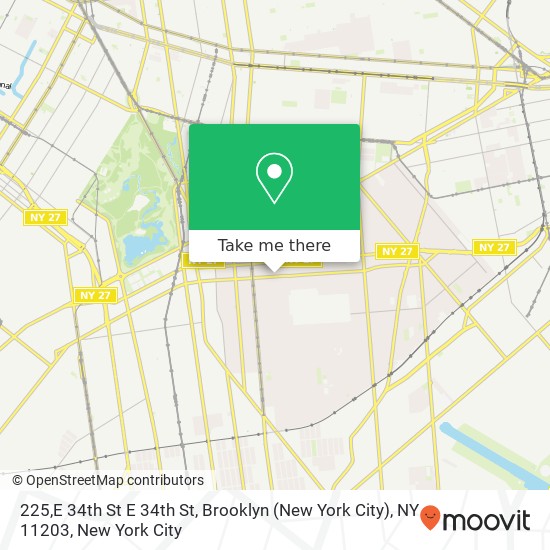 Mapa de 225,E 34th St E 34th St, Brooklyn (New York City), NY 11203