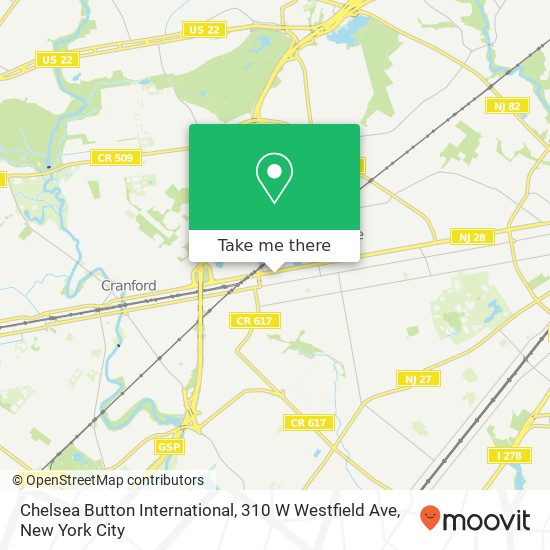 Mapa de Chelsea Button International, 310 W Westfield Ave