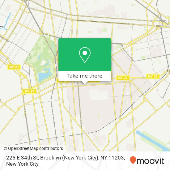 Mapa de 225 E 34th St, Brooklyn (New York City), NY 11203
