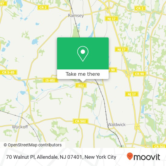 70 Walnut Pl, Allendale, NJ 07401 map