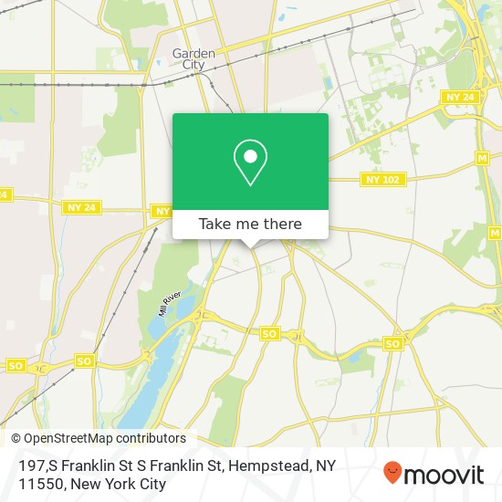 Mapa de 197,S Franklin St S Franklin St, Hempstead, NY 11550